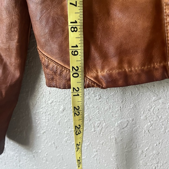 NWT Stoosh Brown Faux Leather Cropped Jacket - Picture 9 of 10